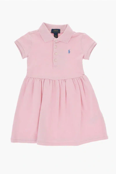 Polo Ralph Lauren Cotton Polo Dress With Pleats In Pink