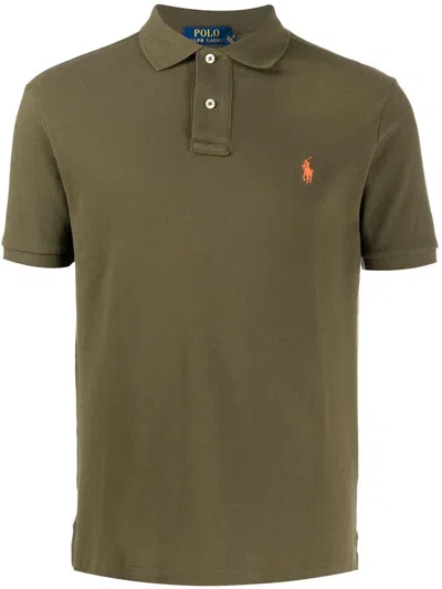 Polo Ralph Lauren Cotton Polo In Military Green With Logo