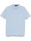 Polo Ralph Lauren Cotton Polo In Pastel Blu With Logo In Blue