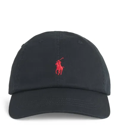 Polo Ralph Lauren Cotton Polo Pony Baseball Cap In Black