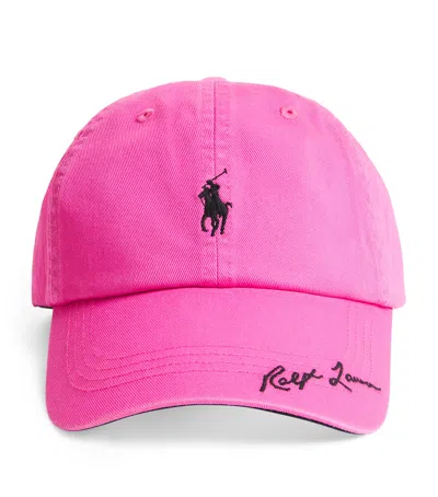 Polo Ralph Lauren Cotton Polo Pony Baseball Cap In Pink