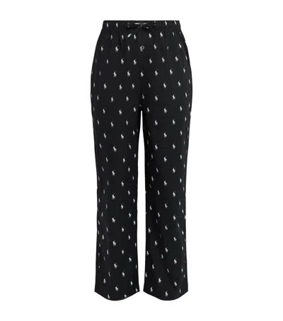 Polo Ralph Lauren Cotton Polo Pony Pyjama Bottoms In Black