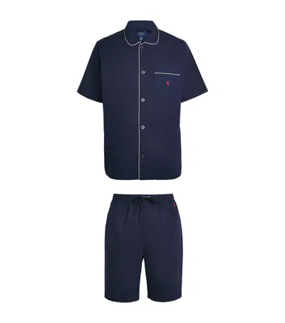 Polo Ralph Lauren Cotton Polo Pony Pyjama Set In Navy