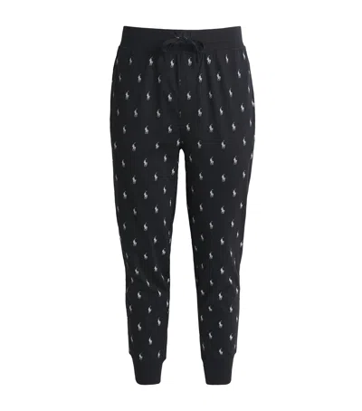 Polo Ralph Lauren Cotton Polo Pony Pyjama Trousers In Black