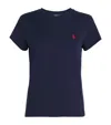 Polo Ralph Lauren Cotton Jersey Crewneck T-shirt Clothing In Blue