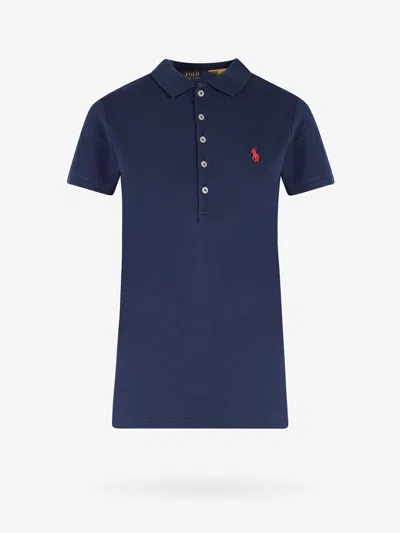 Polo Ralph Lauren Navy Cotton Polo Shirt In Blue