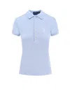 Polo Ralph Lauren Collared Top Short Sleeves In Blue