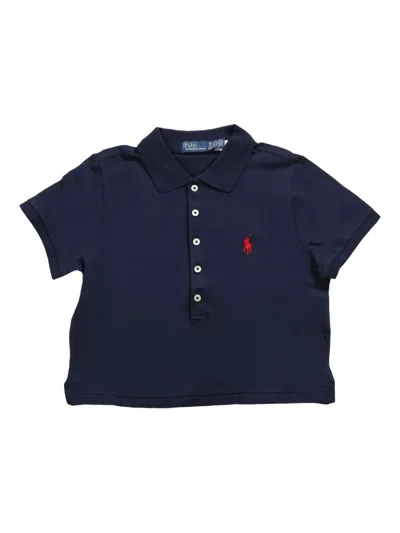 Polo Ralph Lauren Stretch Cotton Polo Shirt With Logo In Blue
