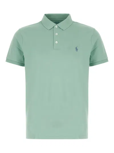 Polo Ralph Lauren Green Polo Shirt With Logo Embroidery In Faded Mint