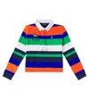 Polo Ralph Lauren Striped Cotton Jersey Boxy Rugby Shirt In Multicoloured