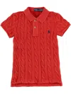Polo Ralph Lauren Braided Cable Knit Polo Shirt In Red