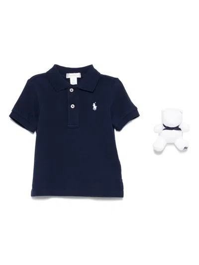 Polo Ralph Lauren Babies' Cotton Polo Shirt Set In 蓝色