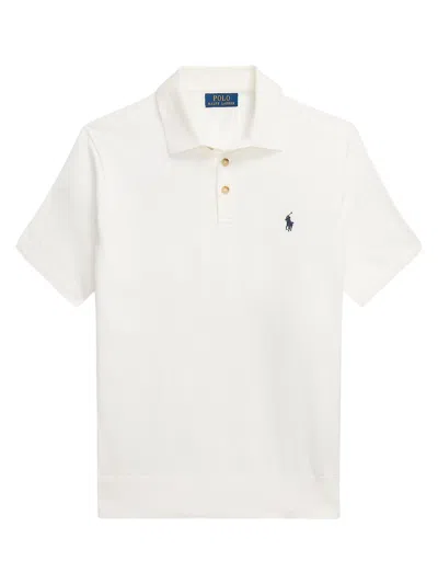 Polo Ralph Lauren Cotton Polo Shirt With Frontal Embroidered Logo In White