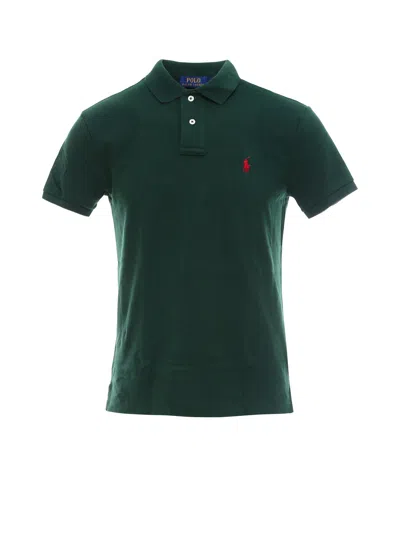 Polo Ralph Lauren Cotton Polo Shirt With Embroidered Logo On The Front In Green