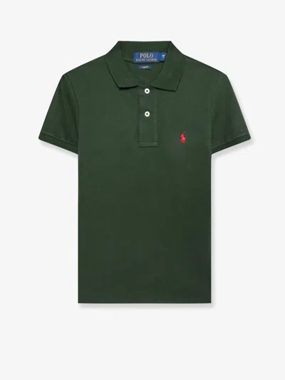 Polo Ralph Lauren Cotton Polo Shirt With Embroidered Logo On The Front In Green