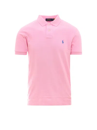 Polo Ralph Lauren Cotton Polo Shirt With Embroidered Logo In Pink