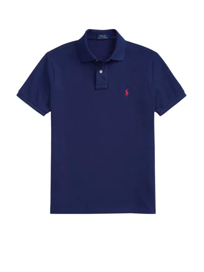 Polo Ralph Lauren Cotton Polo Shirt With Front Embroidered Logo In Blue