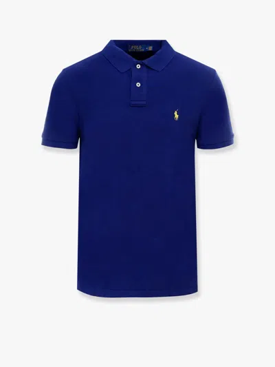 Polo Ralph Lauren Cotton Polo Shirt With Logo Embroidery In Blue