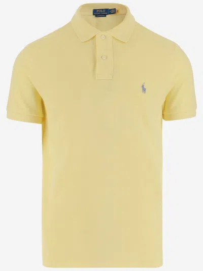 Polo Ralph Lauren Cotton Polo Shirt With Logo In Yellow
