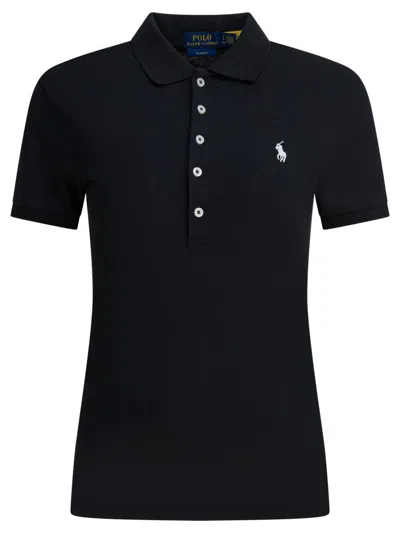 Polo Ralph Lauren Cotton Polo Shirt With Pony In Black
