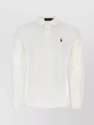 POLO RALPH LAUREN COTTON POLO WITH EXTENDED BACK AND LONG SLEEVES