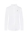 Polo Ralph Lauren Cotton Popeline Shirt With Logo Embroidery In White
