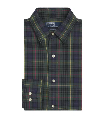 Polo Ralph Lauren Cotton Poplin Check Shirt In Green