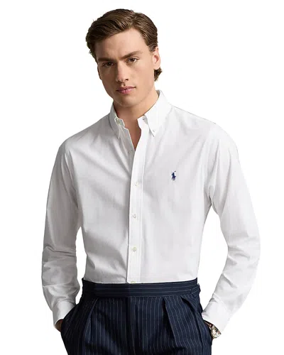 Polo Ralph Lauren Classic Fit Long Sleeve Poplin Button Down Shirt In White