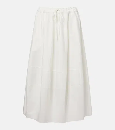 Polo Ralph Lauren Cotton Poplin Midi Skirt In White