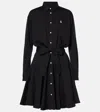 Polo Ralph Lauren Womens Black Logo-embroidered Tie-waist Cotton-poplin Midi Dress In Black