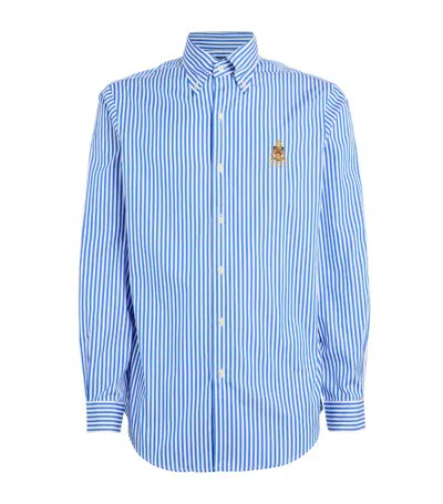 Polo Ralph Lauren Cotton Poplin Striped Shirt In White