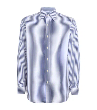 Polo Ralph Lauren Cotton Poplin Striped Shirt In White