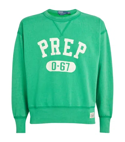Polo Ralph Lauren Cotton Prep Script Sweatshirt In Green