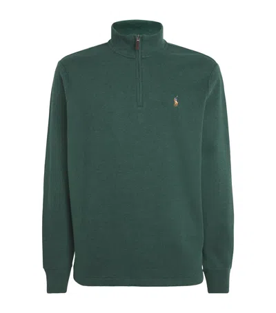 Polo Ralph Lauren Cotton Quarter-zip Sweater In Green