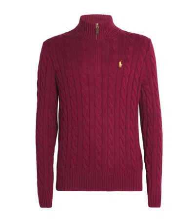 Polo Ralph Lauren Cotton Quarter-zip Jumper In Multi