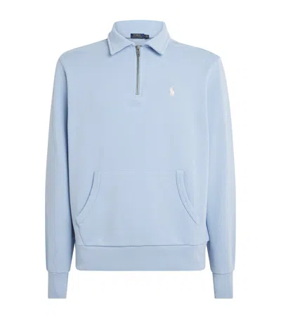 Polo Ralph Lauren Cotton Quarter-zip Sweatshirt In Blue