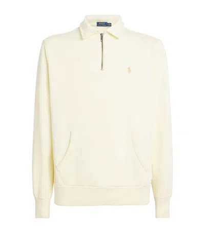 Polo Ralph Lauren Cotton Quarter-zip Sweatshirt In Neutral