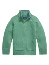 Polo Ralph Lauren Cotton Raglan Cardigan In Green