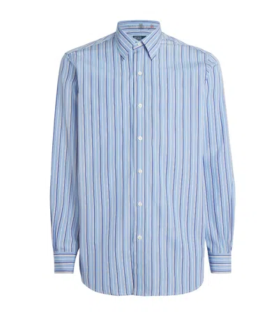 Polo Ralph Lauren Cotton Regent Stripe Shirt In Blue