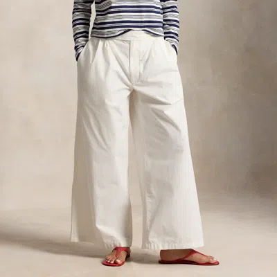 Polo Ralph Lauren Cotton Relaxed Wide-leg Crop Pant In White