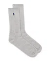 Polo Ralph Lauren Cotton Rib Crew Socks In Light Gray Heather