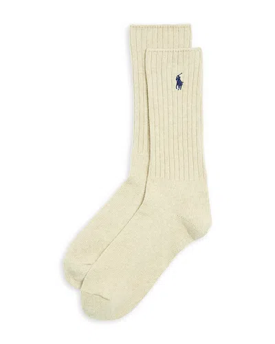Polo Ralph Lauren Cotton Rib Crew Socks In Neutral