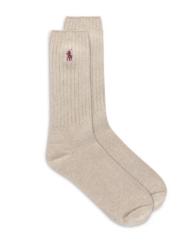 Polo Ralph Lauren Cotton Rib Crew Socks In Tpeh