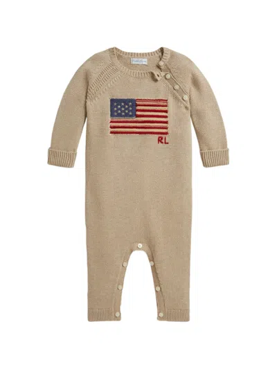 Polo Ralph Lauren Babies' Cotton Romper In Neutral