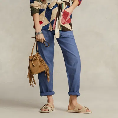 Polo Ralph Lauren Cotton Sateen Utility Trouser In Blue