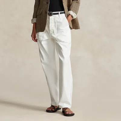 Polo Ralph Lauren Cotton Sateen Utility Trouser In White