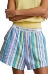 Polo Ralph Lauren Cotton Seersucker Boxer Pajama Shorts In Multi Color