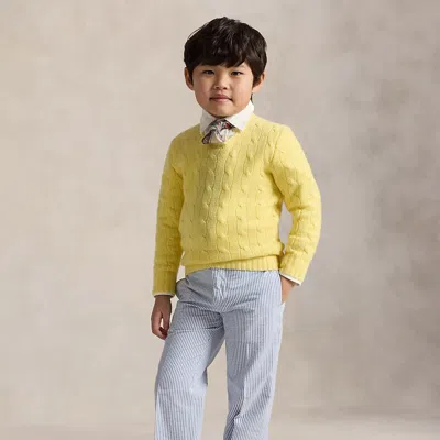 Polo Ralph Lauren Kids' Cotton Seersucker Suit Trouser In Blue/white