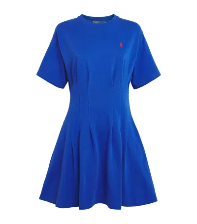 Polo Ralph Lauren Cotton Shaped Mini T-shirt Dress In Blue