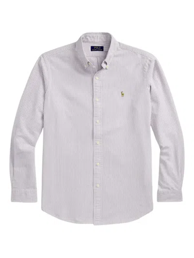 Polo Ralph Lauren Slim-fit Striped Cotton Oxford Shirt In Blue